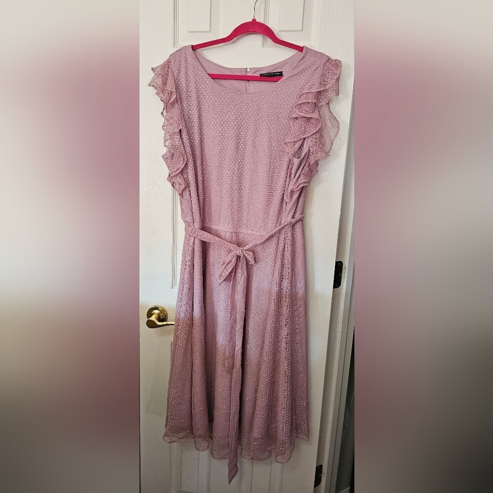 Lane Bryant Mauve Ruffle Midi Dress